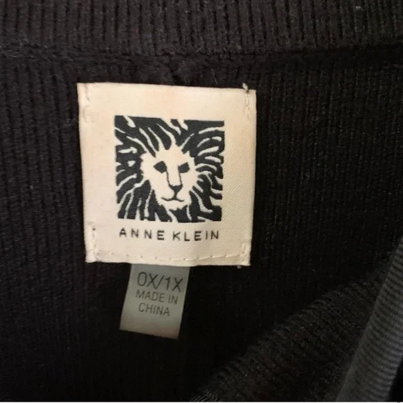 Anne Klein High Neck Pocketed Cape Black Sweater Shrug Poncho Mock Neck - Picture 3 of 14